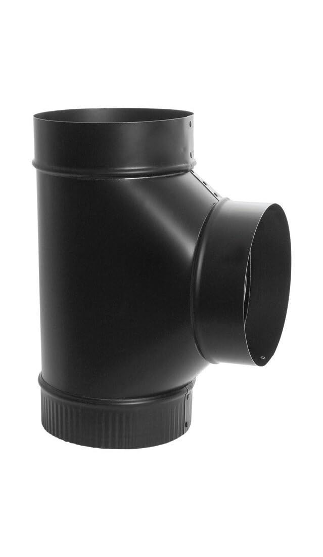 Imperial BM0083 clean-out tee in black matte for 6-inch exhaust routing