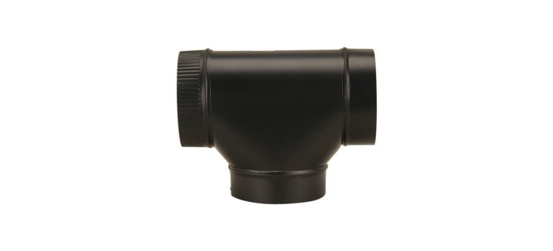Imperial BM0083 clean-out tee on rear outlet stove directs exhaust upward