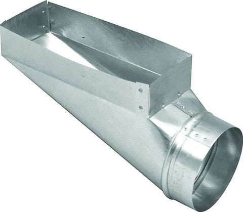 Imperial GV0650 duct end boot for right-angle transitions to a register; durable galvanized steel.