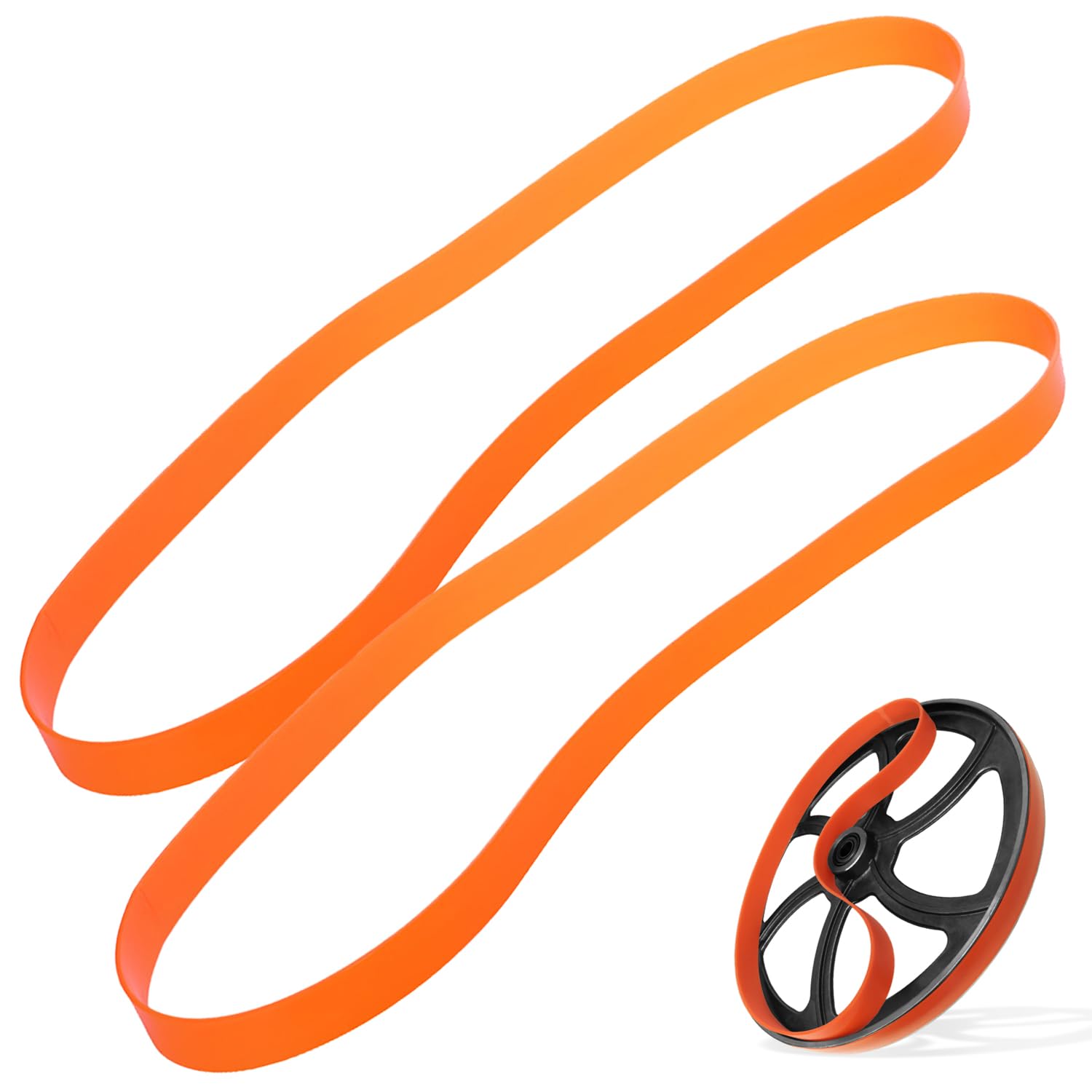 IMPRESA orange urethane bandsaw tire for 14-inch saws, quieter and smoother cuts.