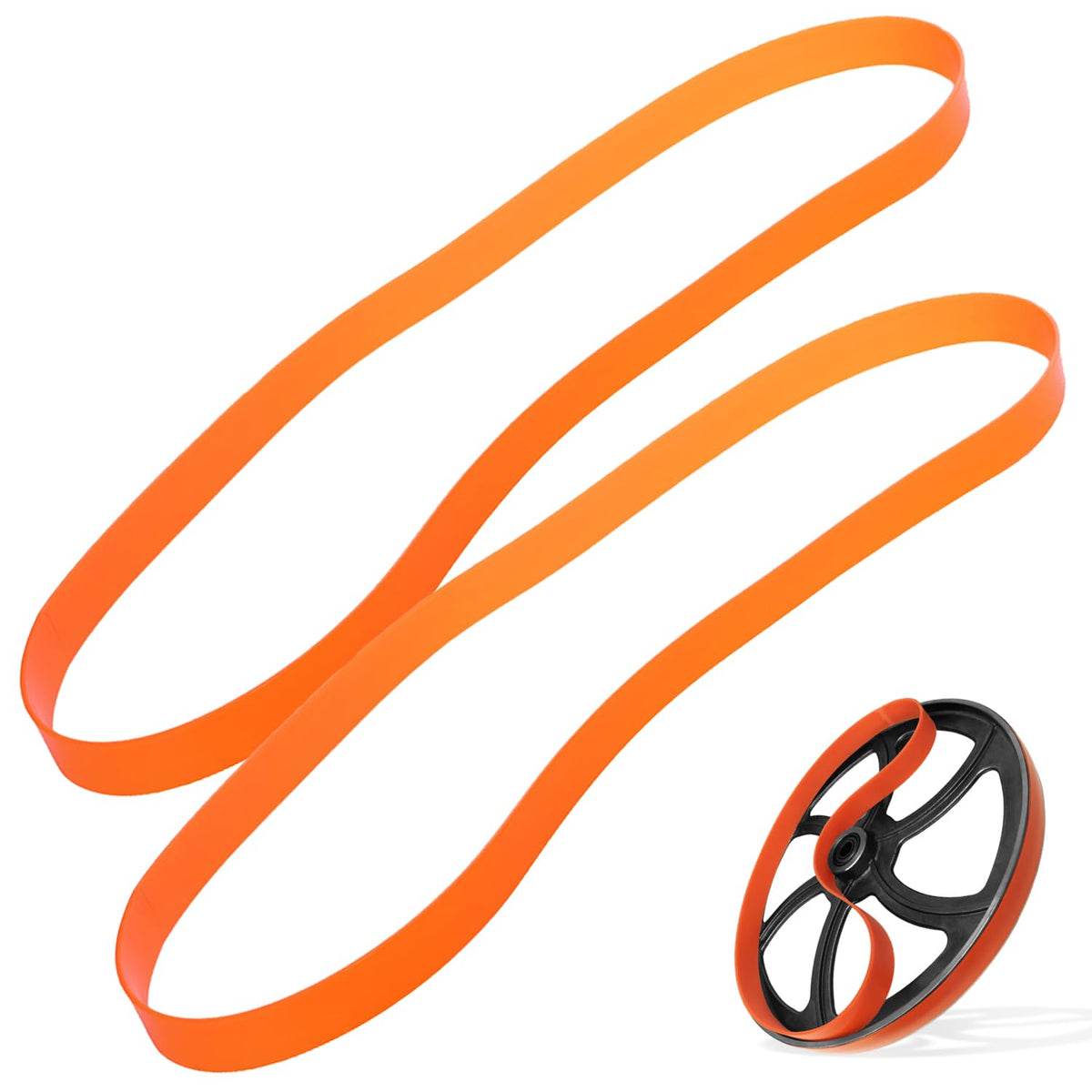 IMPRESA orange urethane bandsaw tire for 14-inch saws, quieter and smoother cuts.