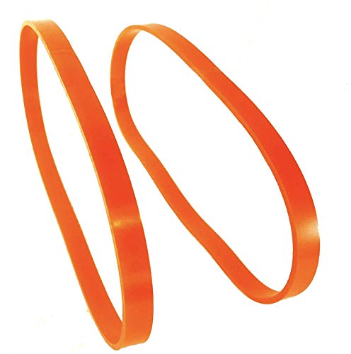 IMPRESA orange tire being stretched for installation; adhesive not required.