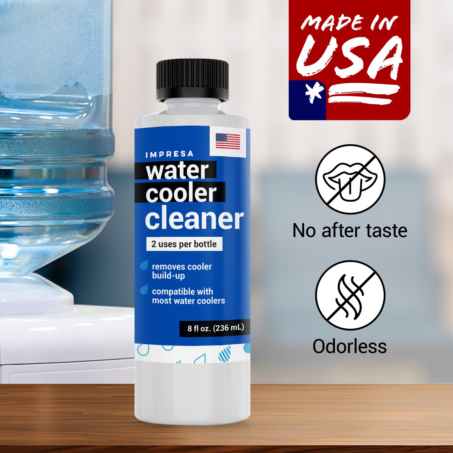 IMPRESA cleaner enables easy maintenance with no scrubbing.