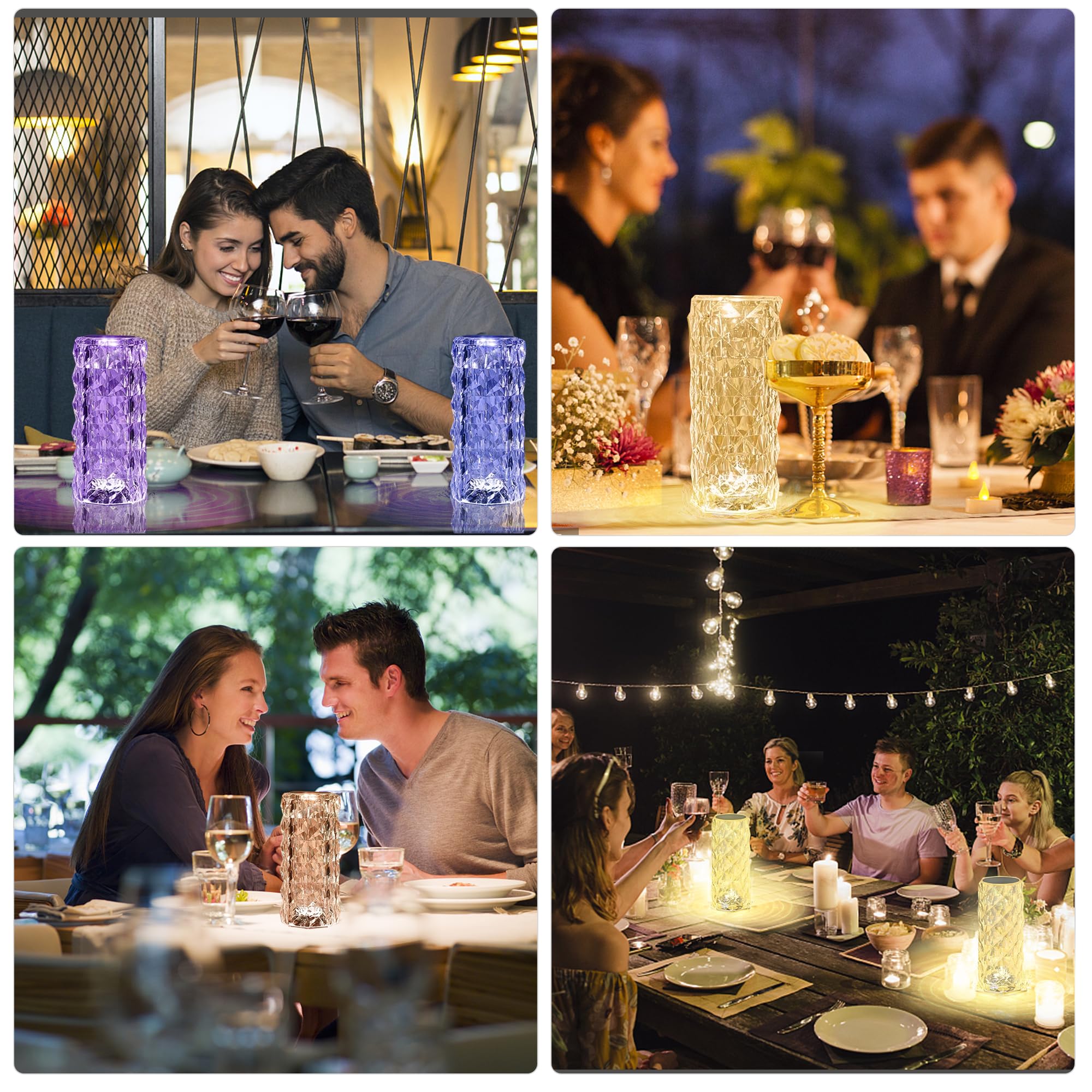 IMQSQIK Crystal Table Lamp RGB color changing for cozy evenings.