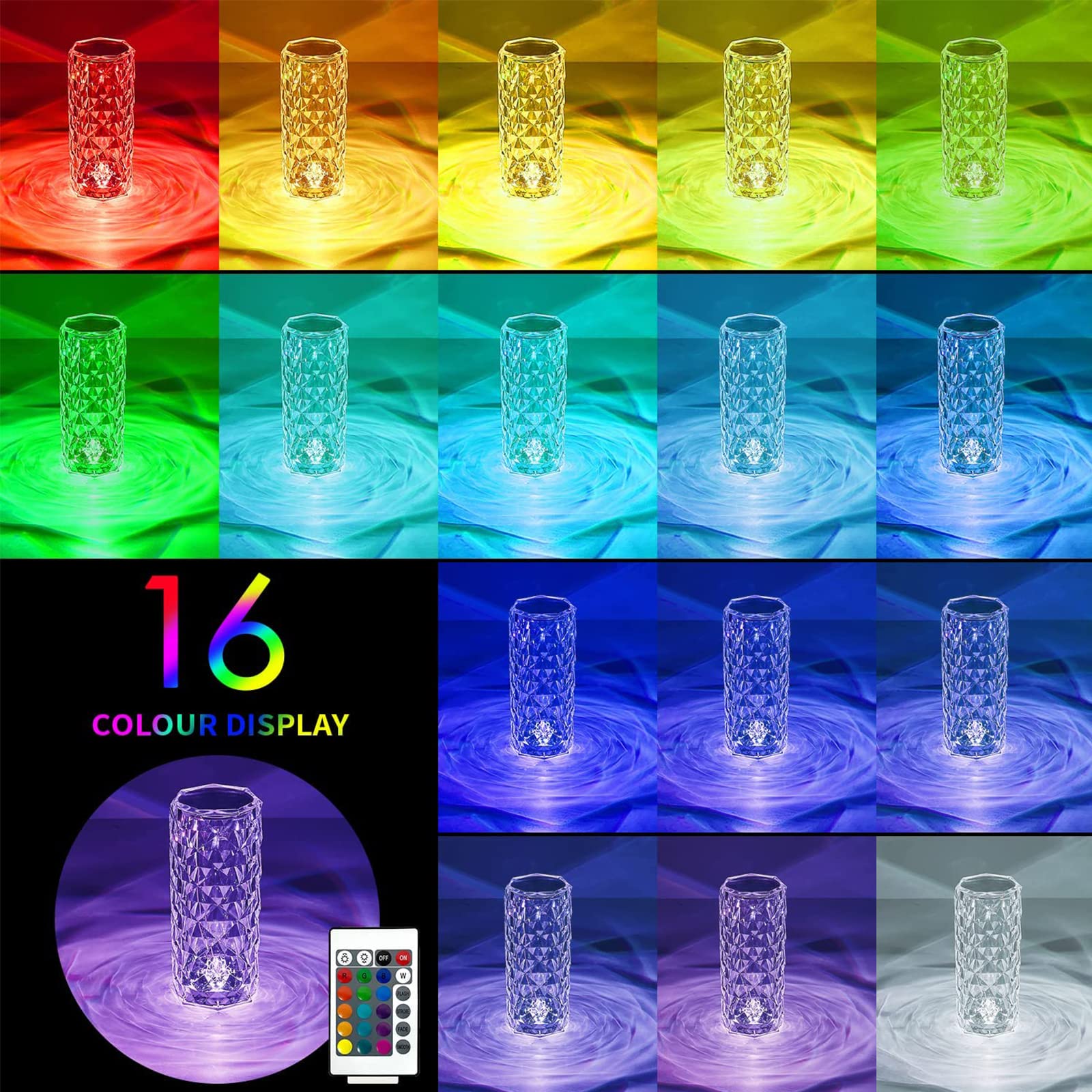 IMQSQIK Crystal Table Lamp touch control for quick mood shifts.