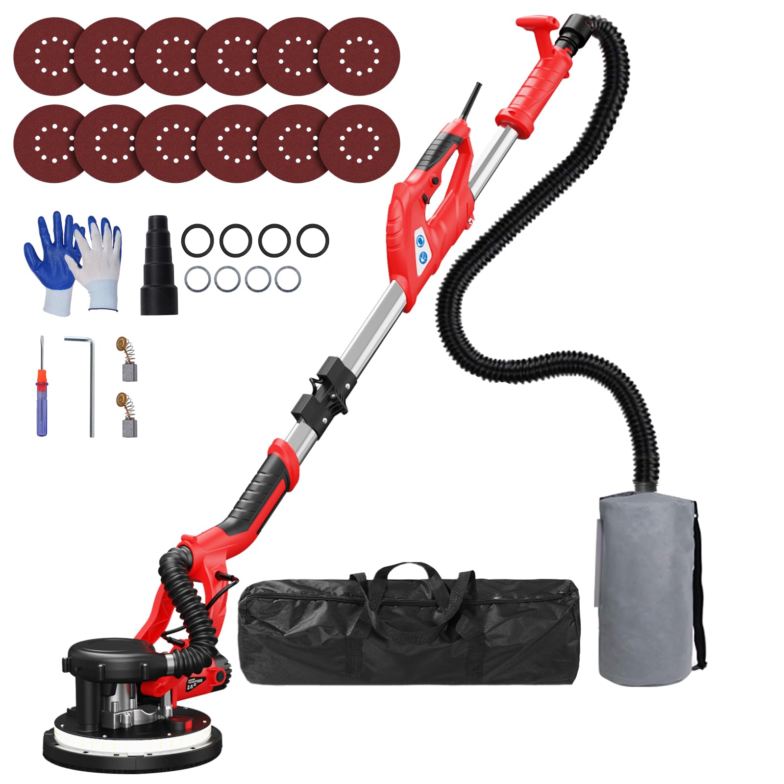 IMQUALI drywall sander with 8-amp motor for powerful sanding tasks.