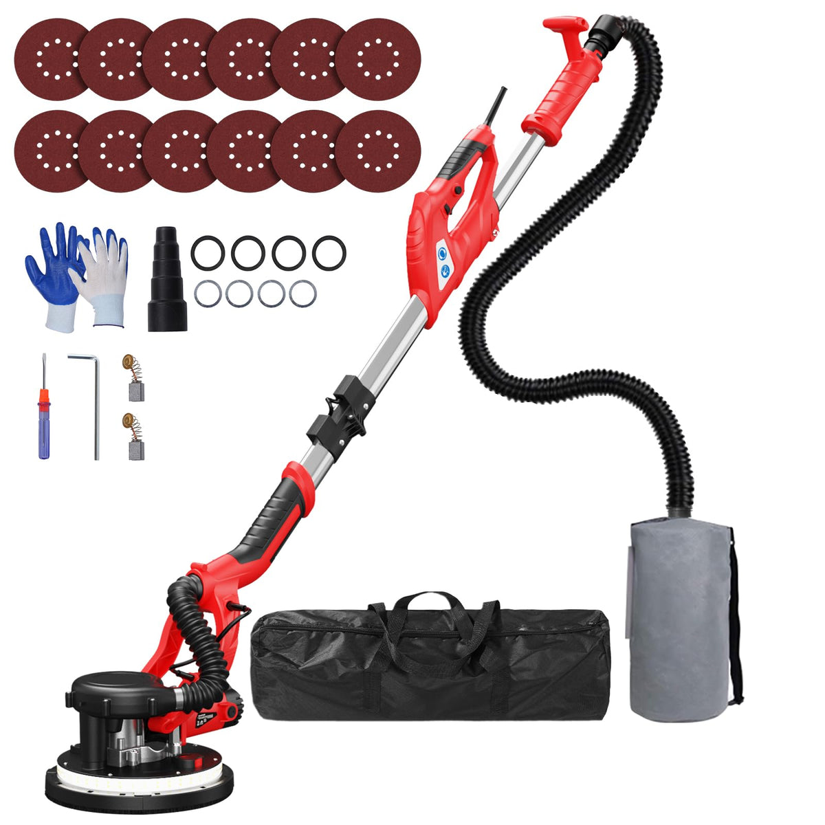 IMQUALI drywall sander with 8-amp motor for powerful sanding tasks.