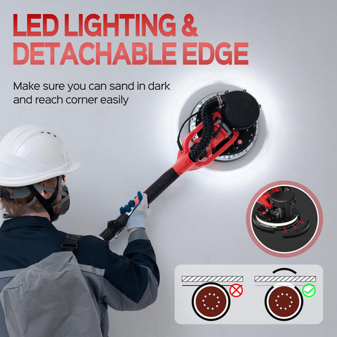 Detachable edge and LED light for precise corners.
