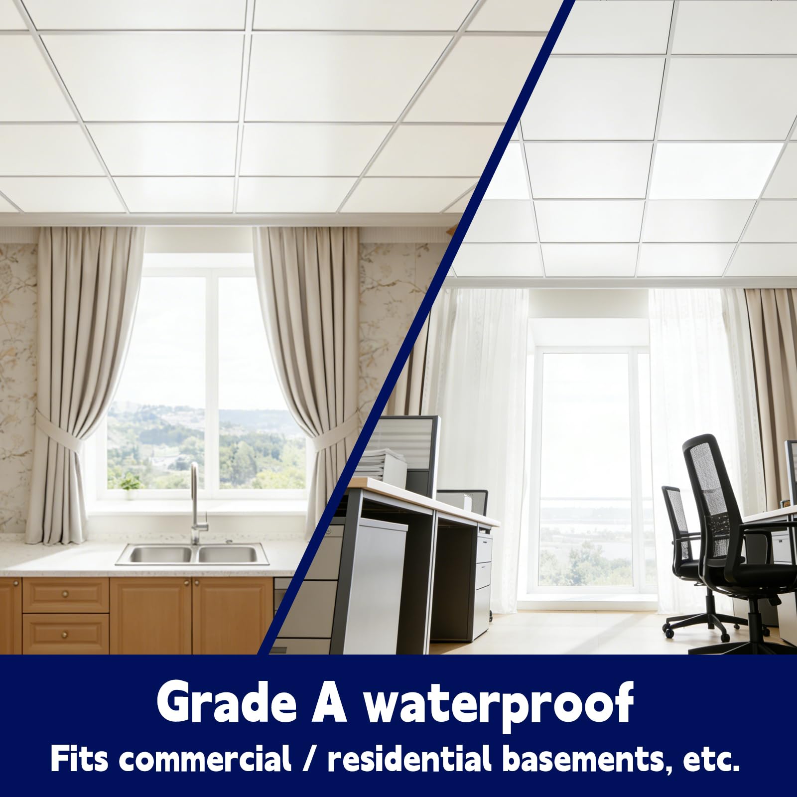 IMXPW PVC drop ceiling tiles 2x4 fire-rated for commercial spaces