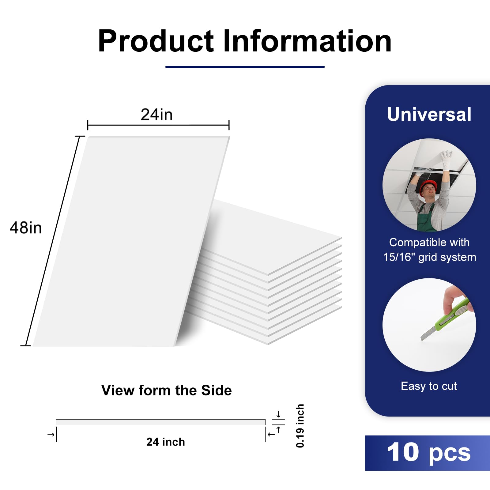 IMXPW 0.19 inch sag-resistant thickness for long ceilings