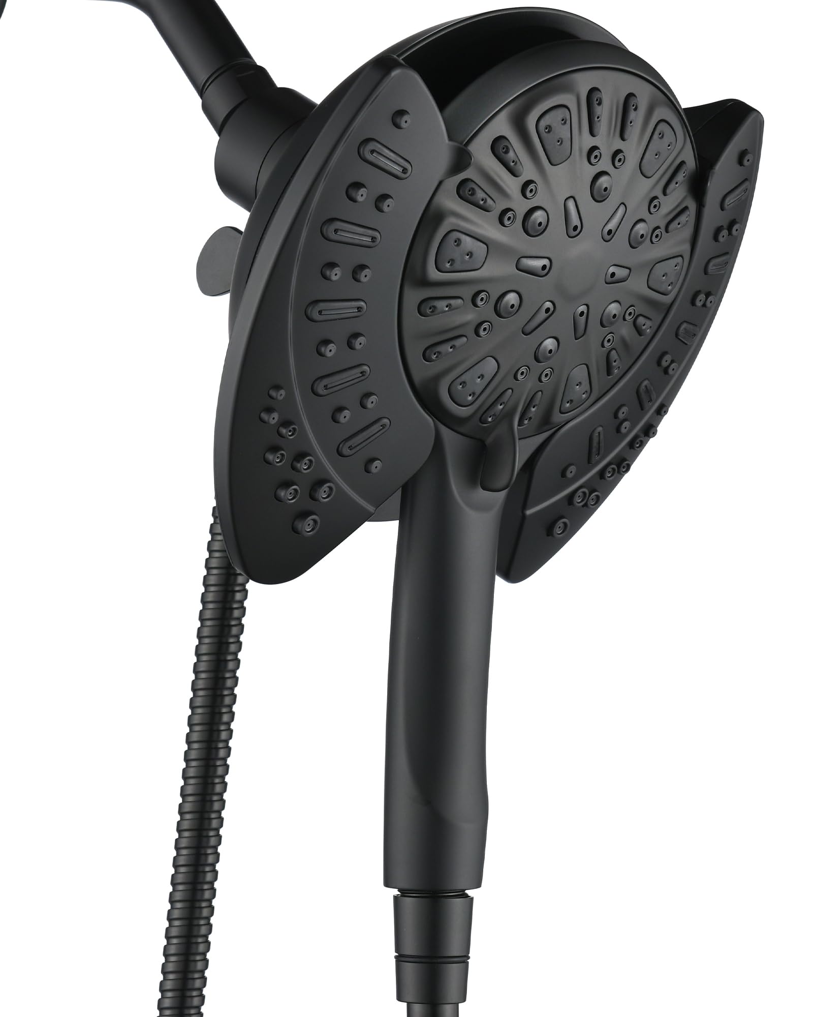 INAVAMZ 2-in-1 shower head assembly shows dual-head coverage for a complete wash.