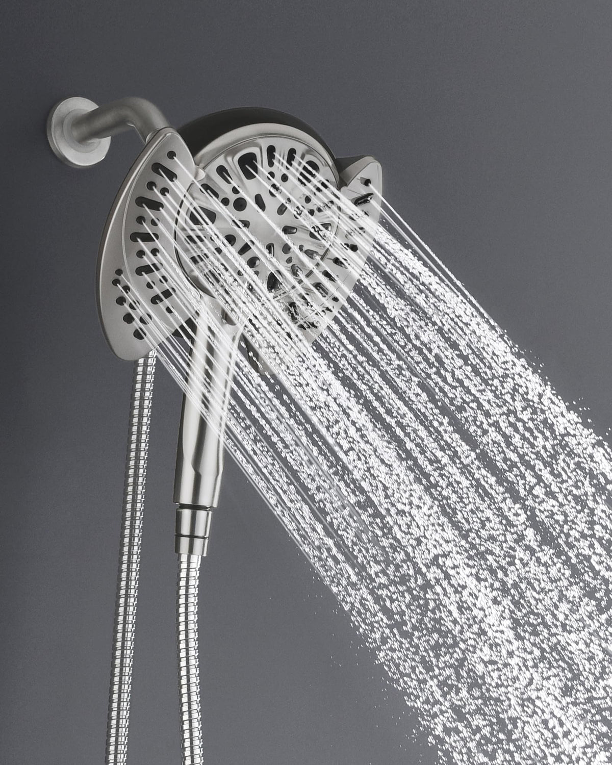 INAVAMZ 2-in-1 rainfall shower head delivers broad coverage.