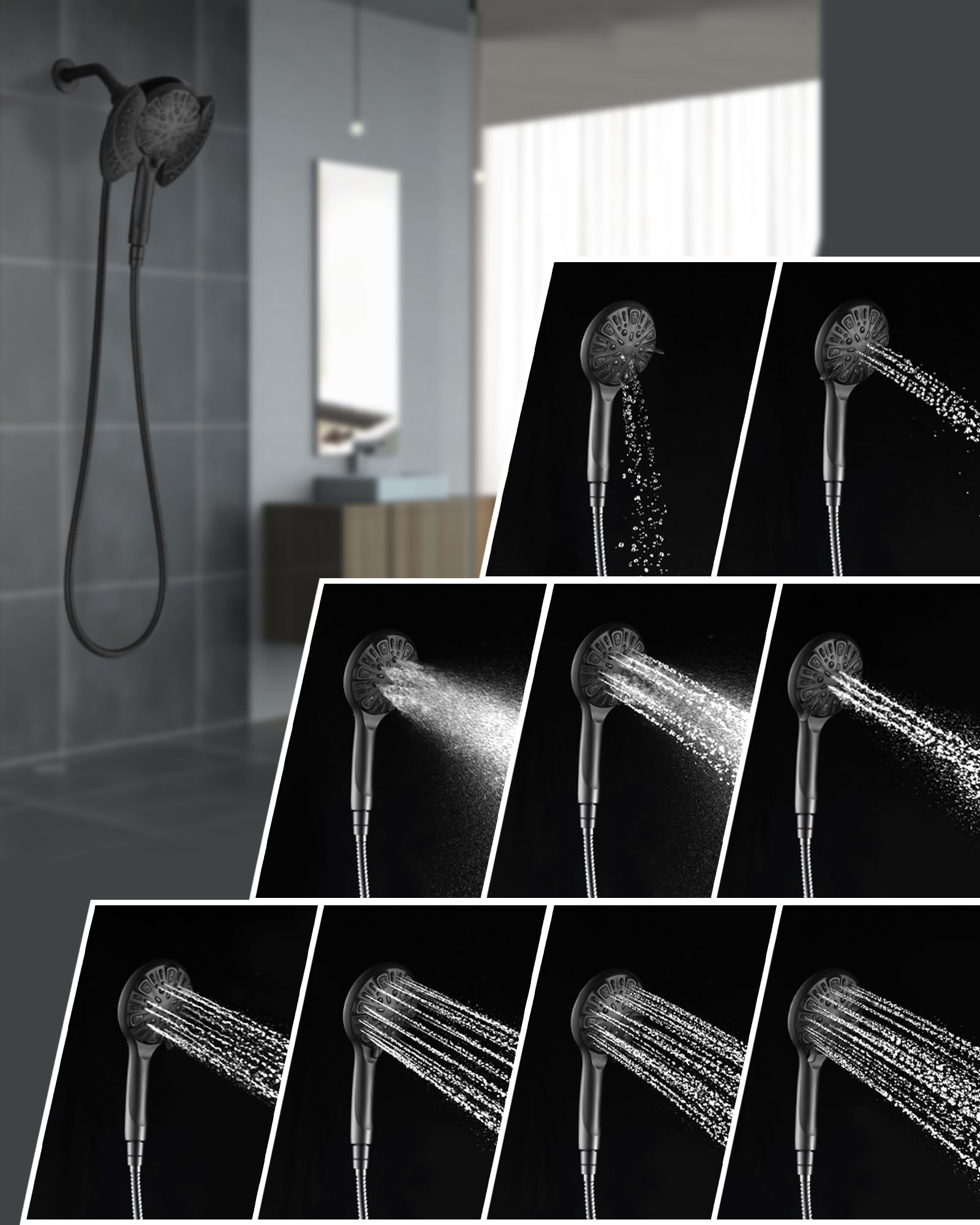 INAVAMZ 60-inch stainless-steel hose offers flexible reach and durability.