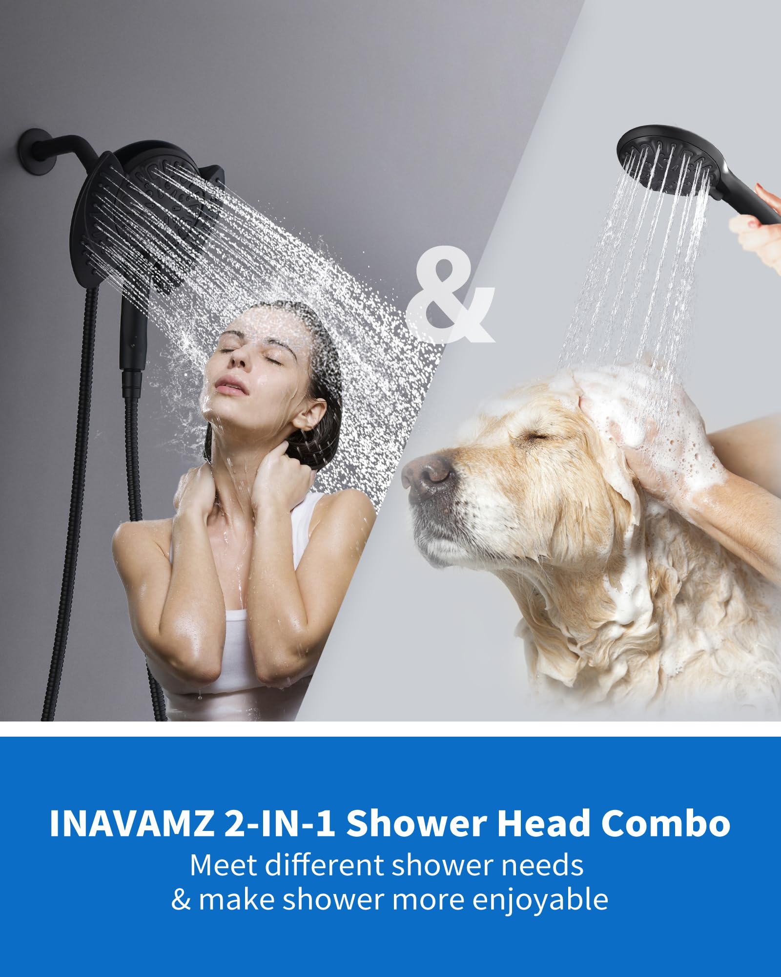 INAVAMZ easy installation with three hand-tight connections fits most showers.