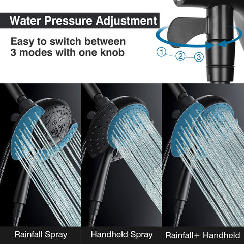 INAVAMZ fixed rainfall head provides steady water flow for spa-like sessions.