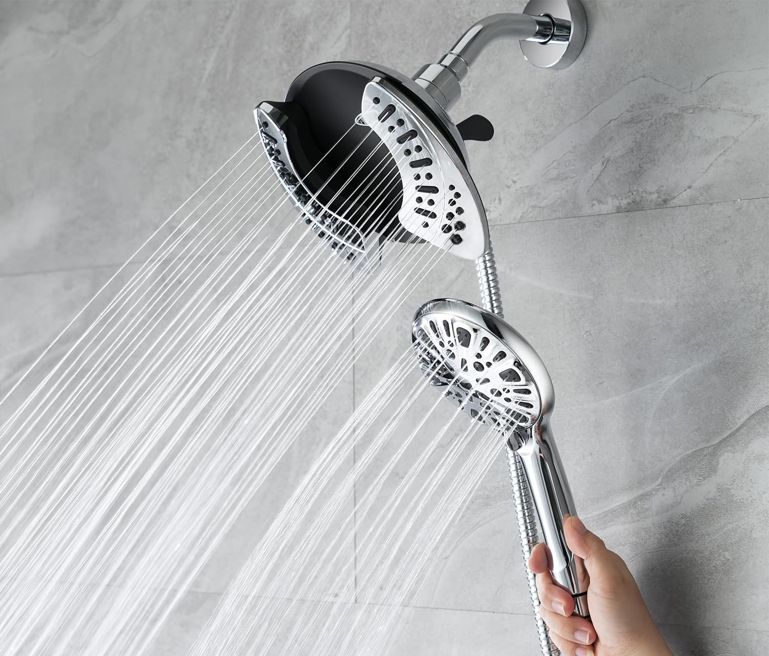 INAVAMZ handheld shower head with hose for flexible rinsing