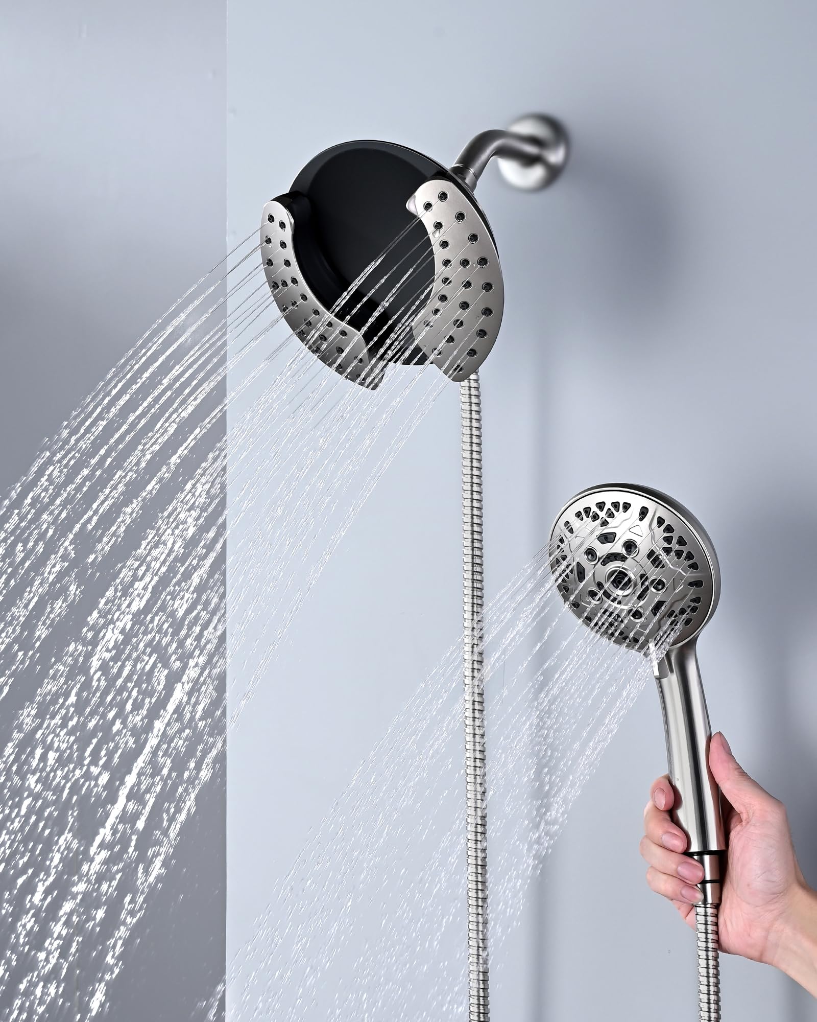 INAVAMZ handheld shower head with ergonomic grip for versatile cleaning.