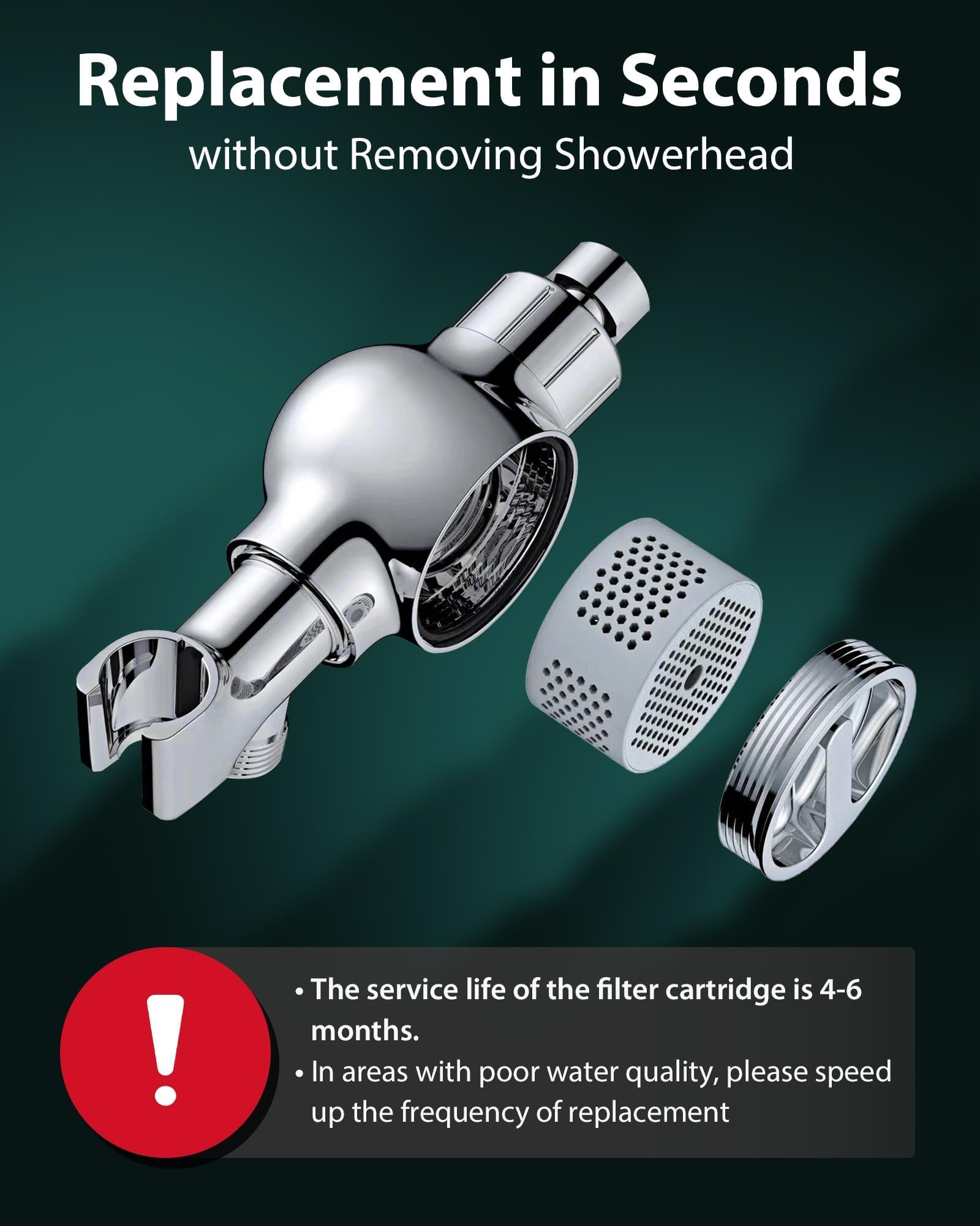INAVAMZ shower filter maintains water pressure during installation and removal