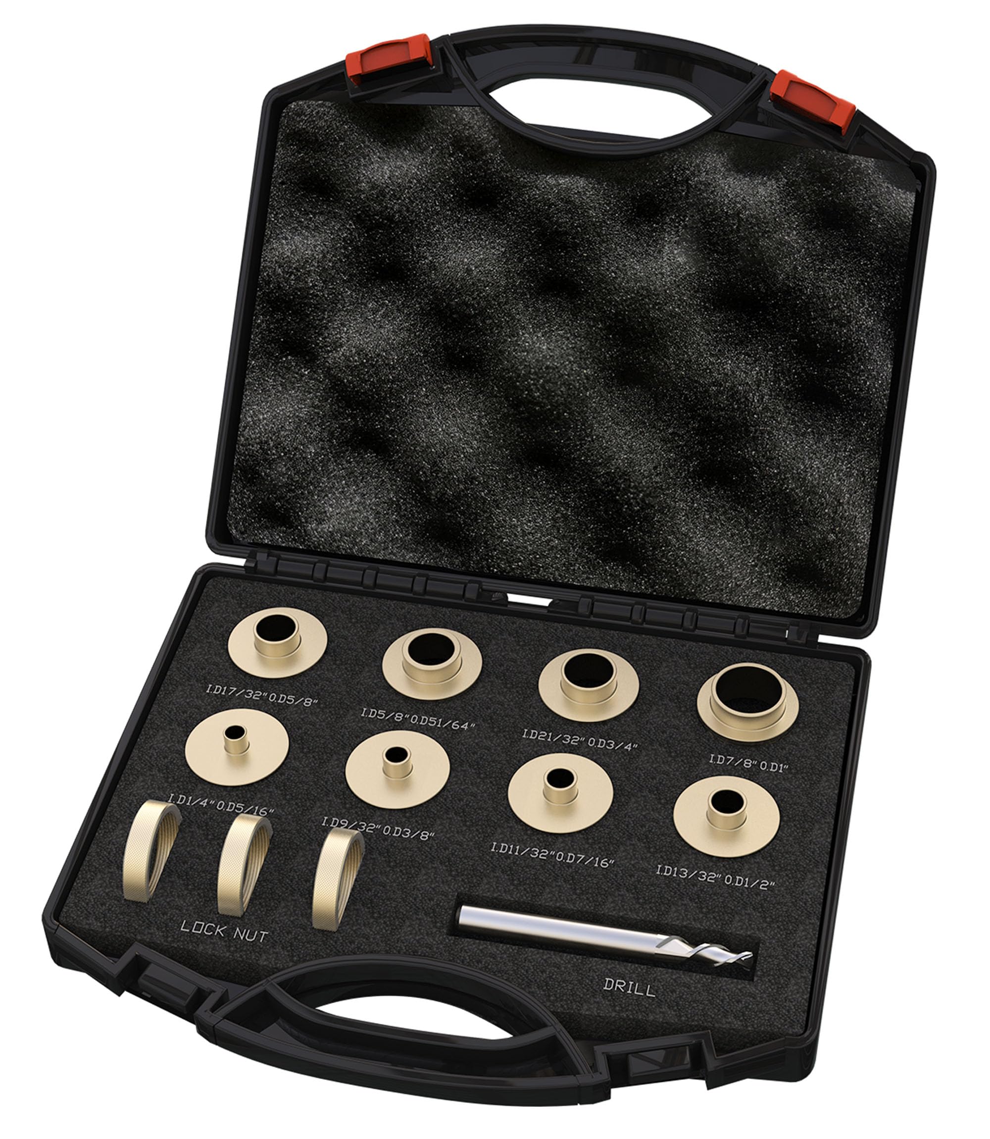 inBovoga brass router bushing set with 11 pieces for precise template work