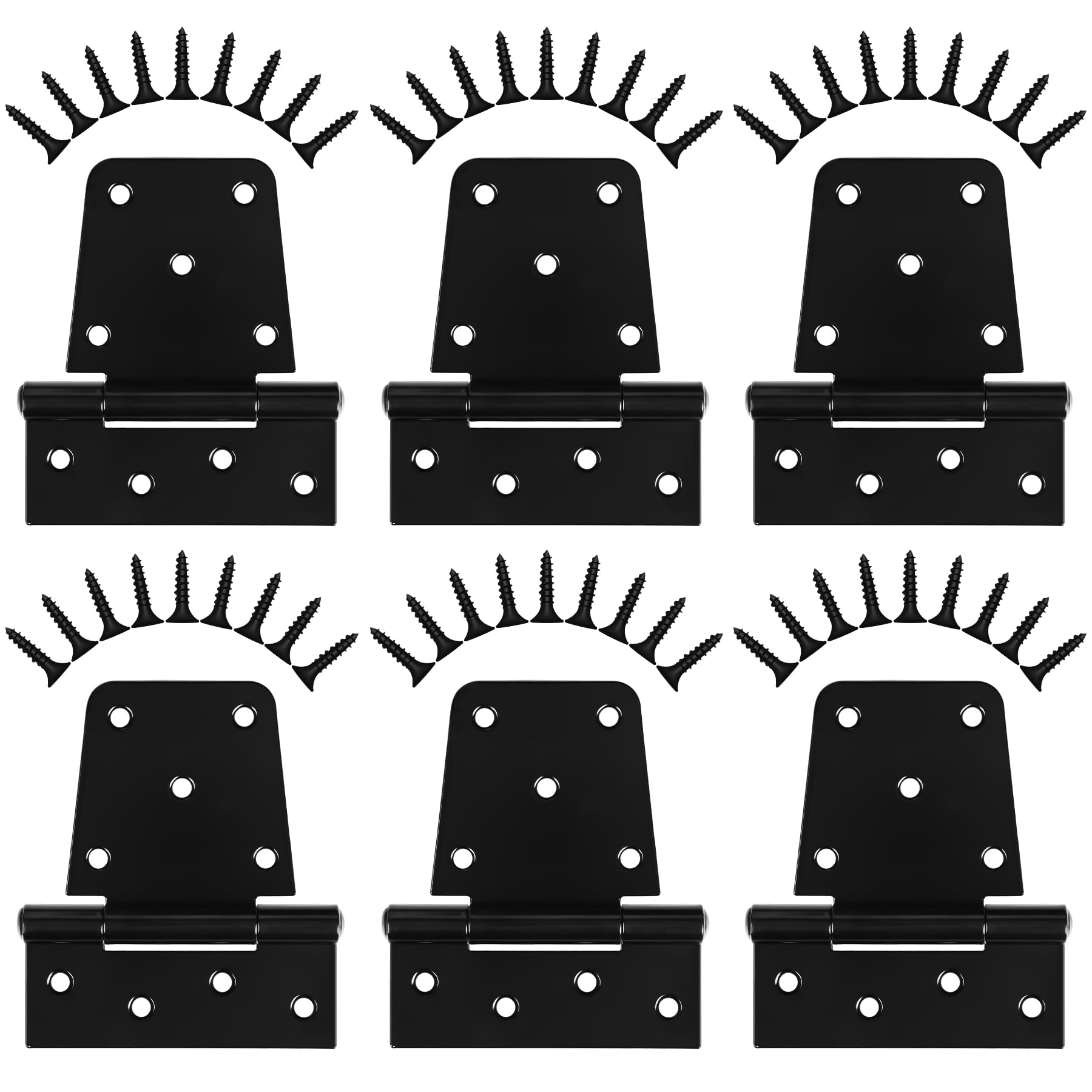 Inchoco heavy-duty gate hinges with black iron finish for outdoor gates