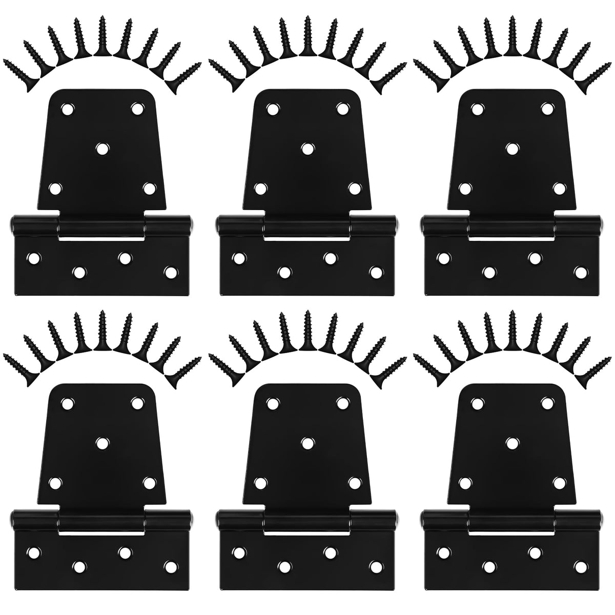 Inchoco heavy-duty gate hinges with black iron finish for outdoor gates