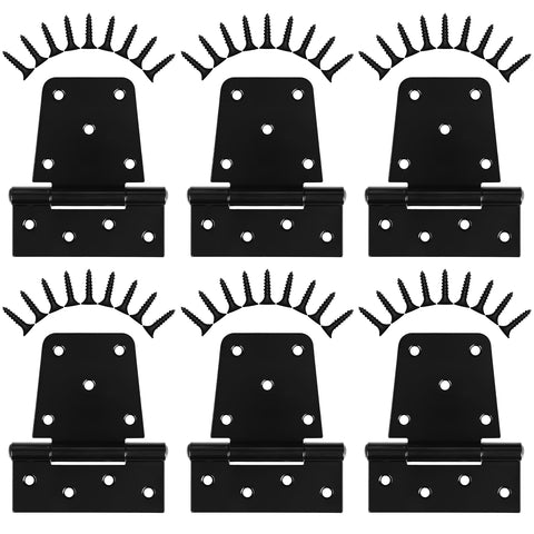 Inchoco heavy-duty gate hinges with black iron finish for outdoor gates