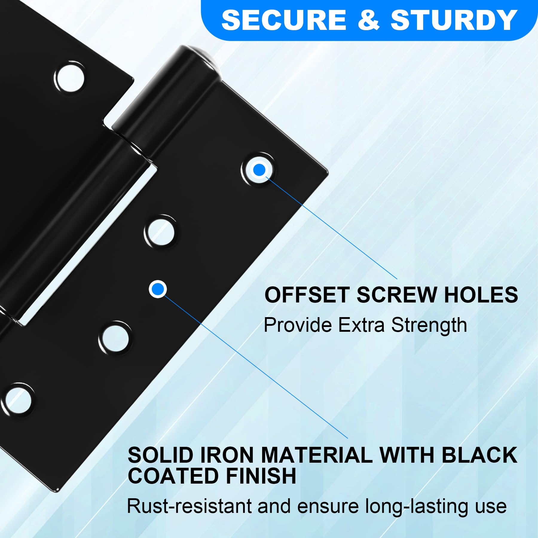 Inchoco hinge with offset screw holes prevents wood splitting