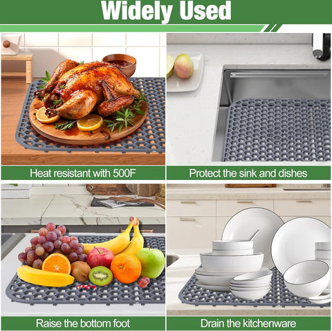 Inchoco Sink Protectors Mat safe silicone material for family-friendly kitchen protection.