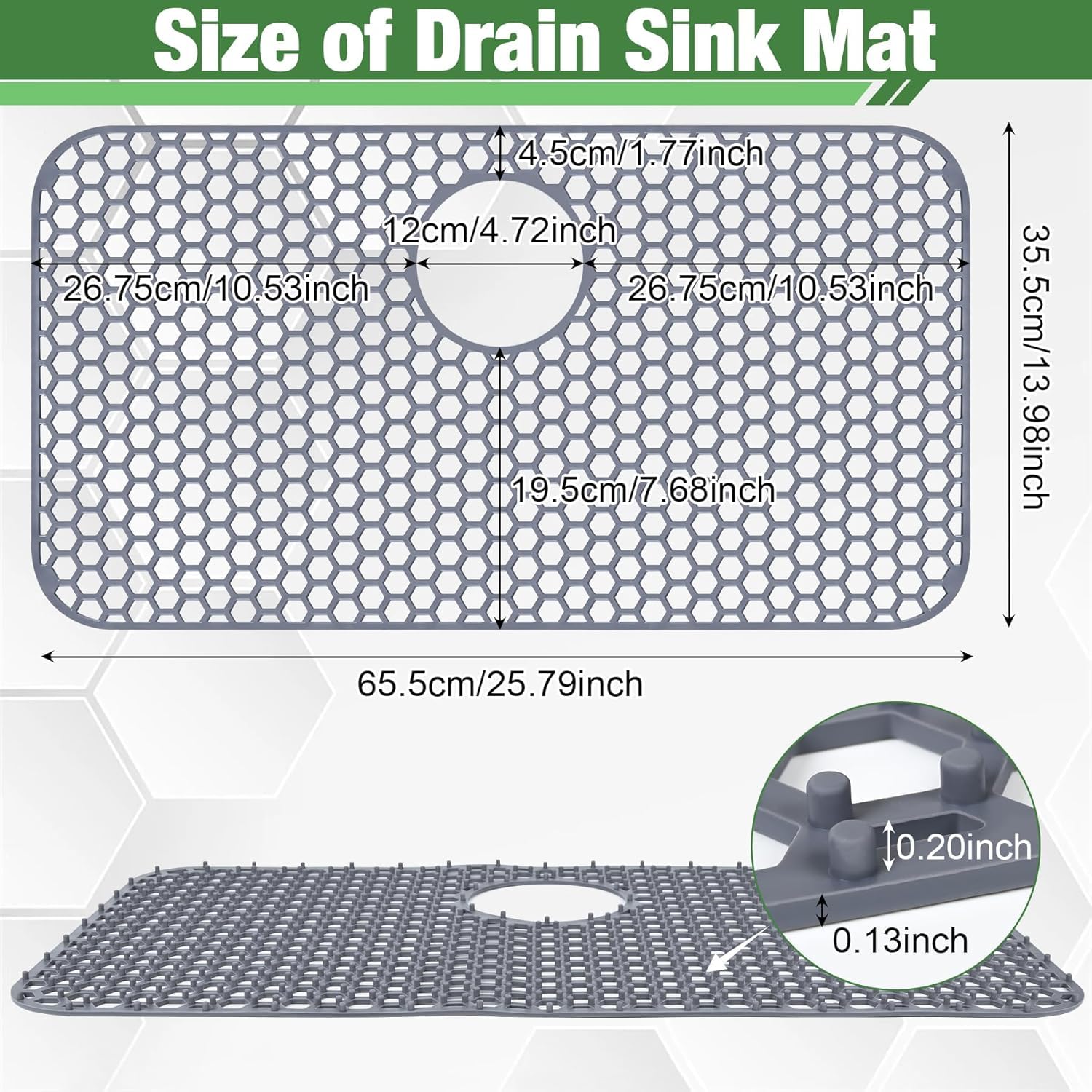 Inchoco Sink Protectors Mat soft silicone surface is easy to clean and gentle on dishes.