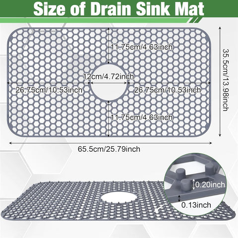 Inchoco silicone sink mat showing soft, easy to clean surface.