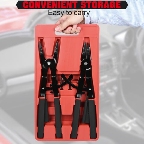 Inchoco Snap Ring Pliers includes 12 replacement tips for extended use.