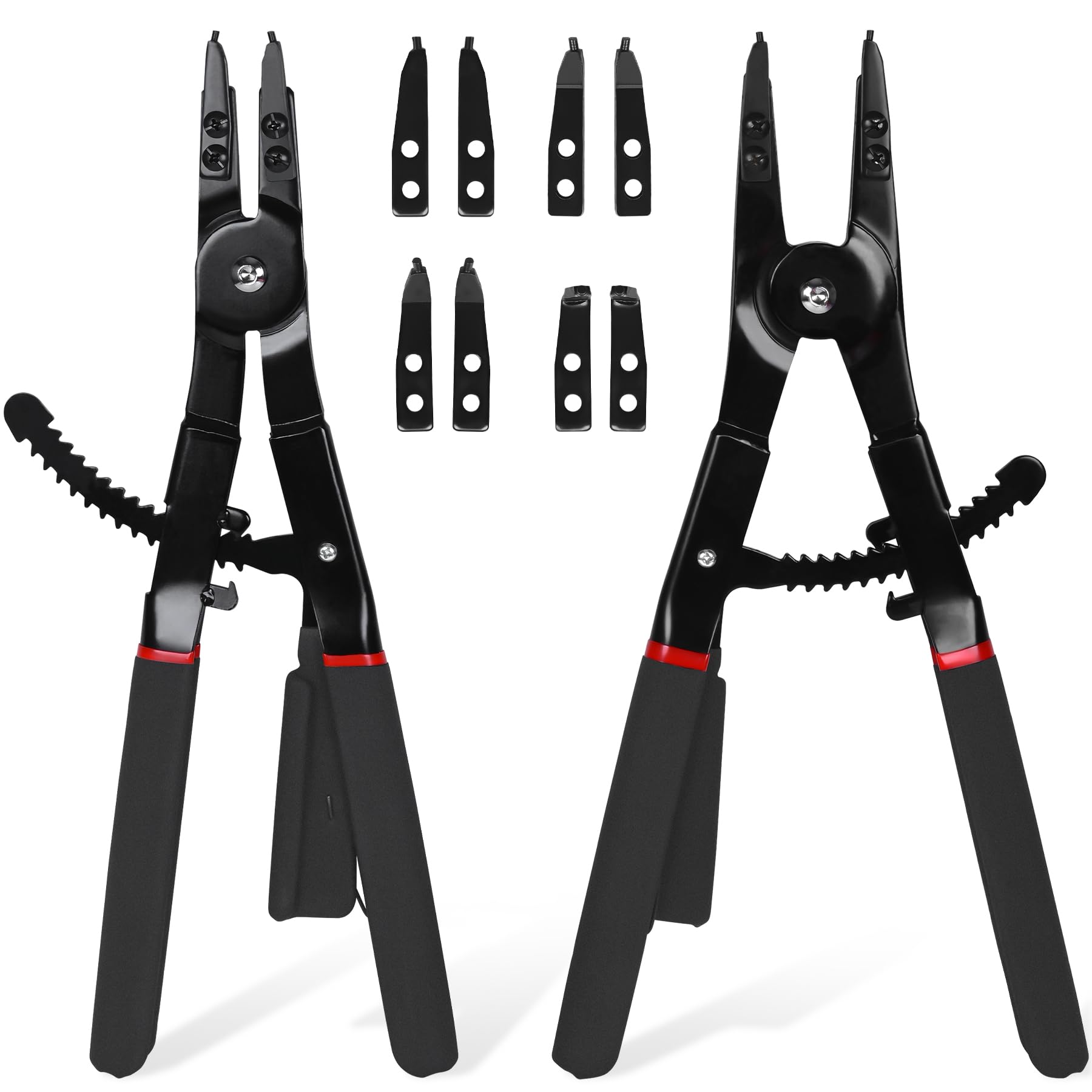 Inchoco Snap Ring Pliers set with 16in internal/external tips for quick maintenance tasks.