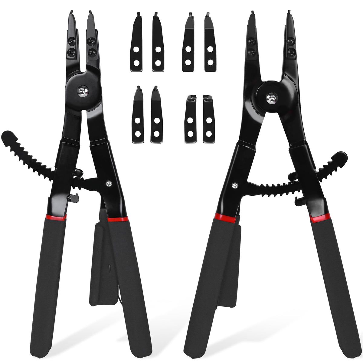Inchoco Snap Ring Pliers set with 16in internal/external tips for quick maintenance tasks.