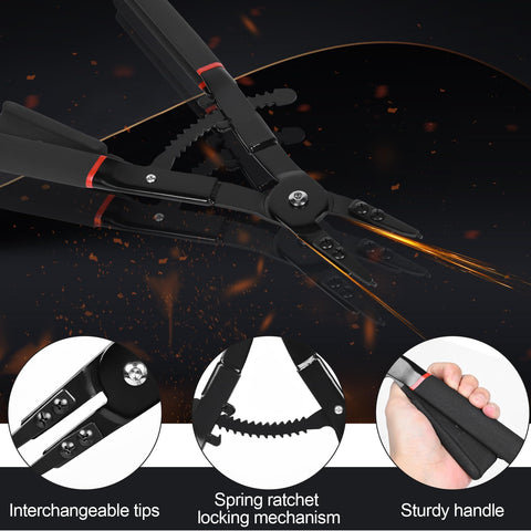 Inchoco Snap Ring Pliers 90° tips reach tight spaces with ease.