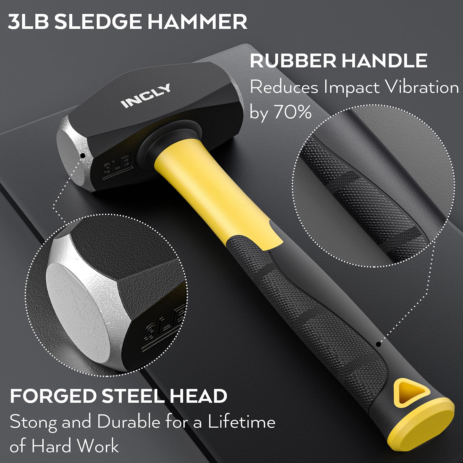INCLY 11-inch flat chisel for broad material shaping