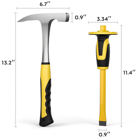 INCLY 12 inch mason concrete chisel for precise splits during rock work