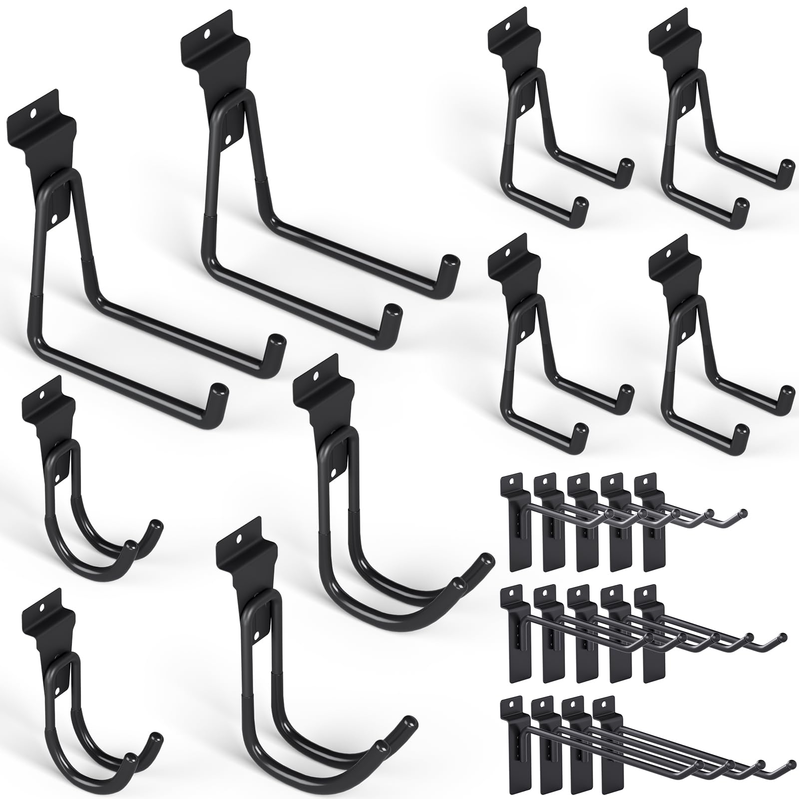 INCLY 24-pack slatwall hooks for garage organization.