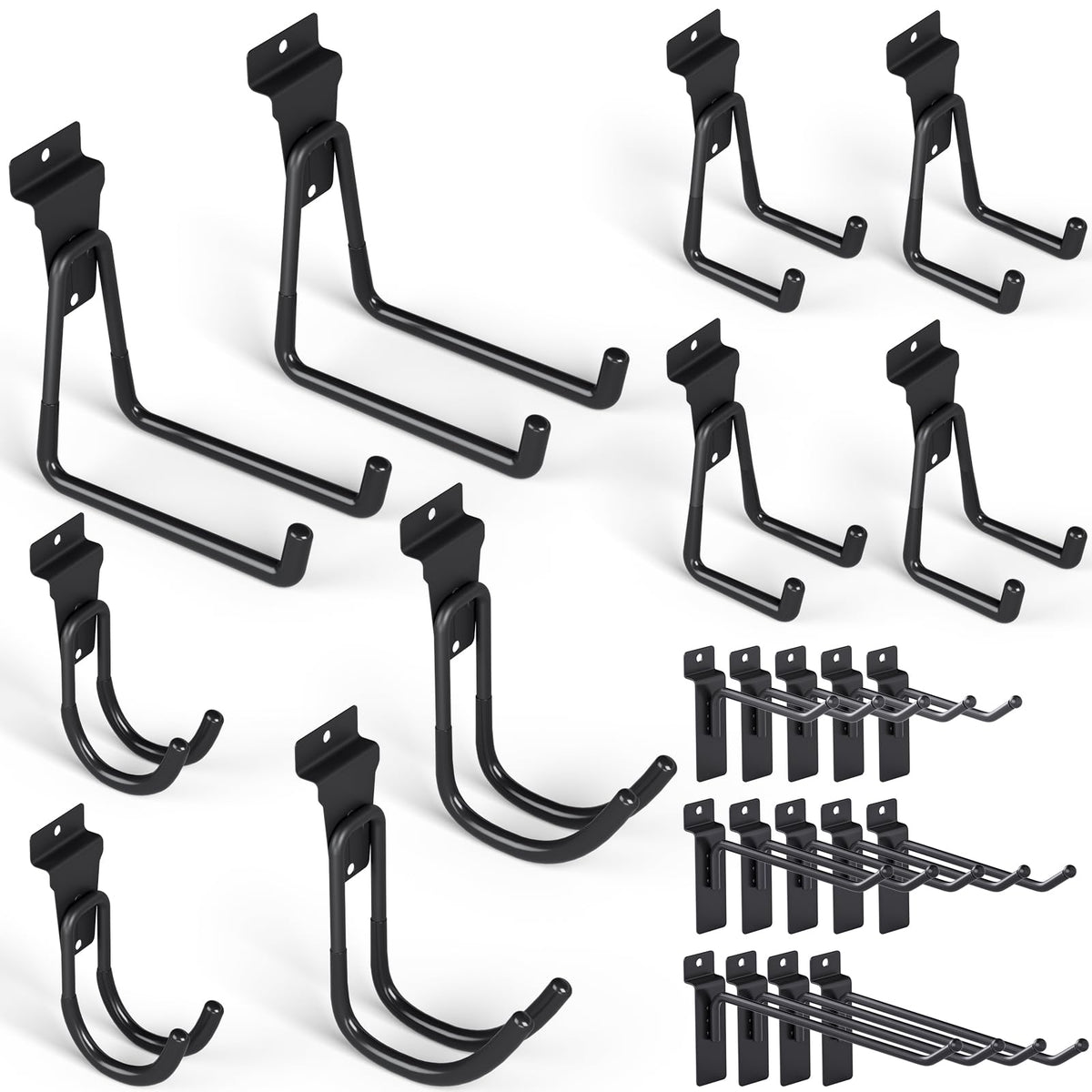 INCLY 24-pack slatwall hooks for garage organization.