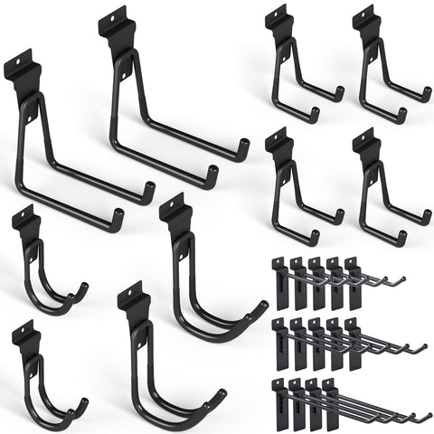 INCLY 24-pack slatwall hooks for garage organization.
