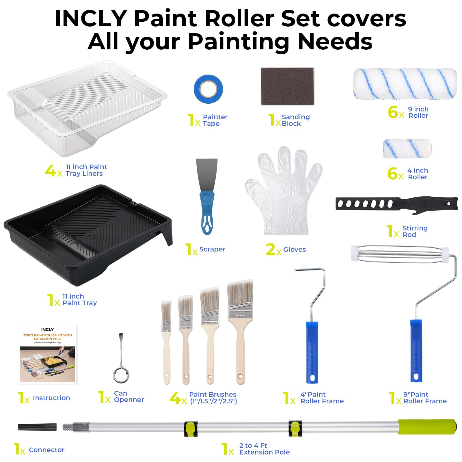 INCLY included accessories speed up prep and cleanup.