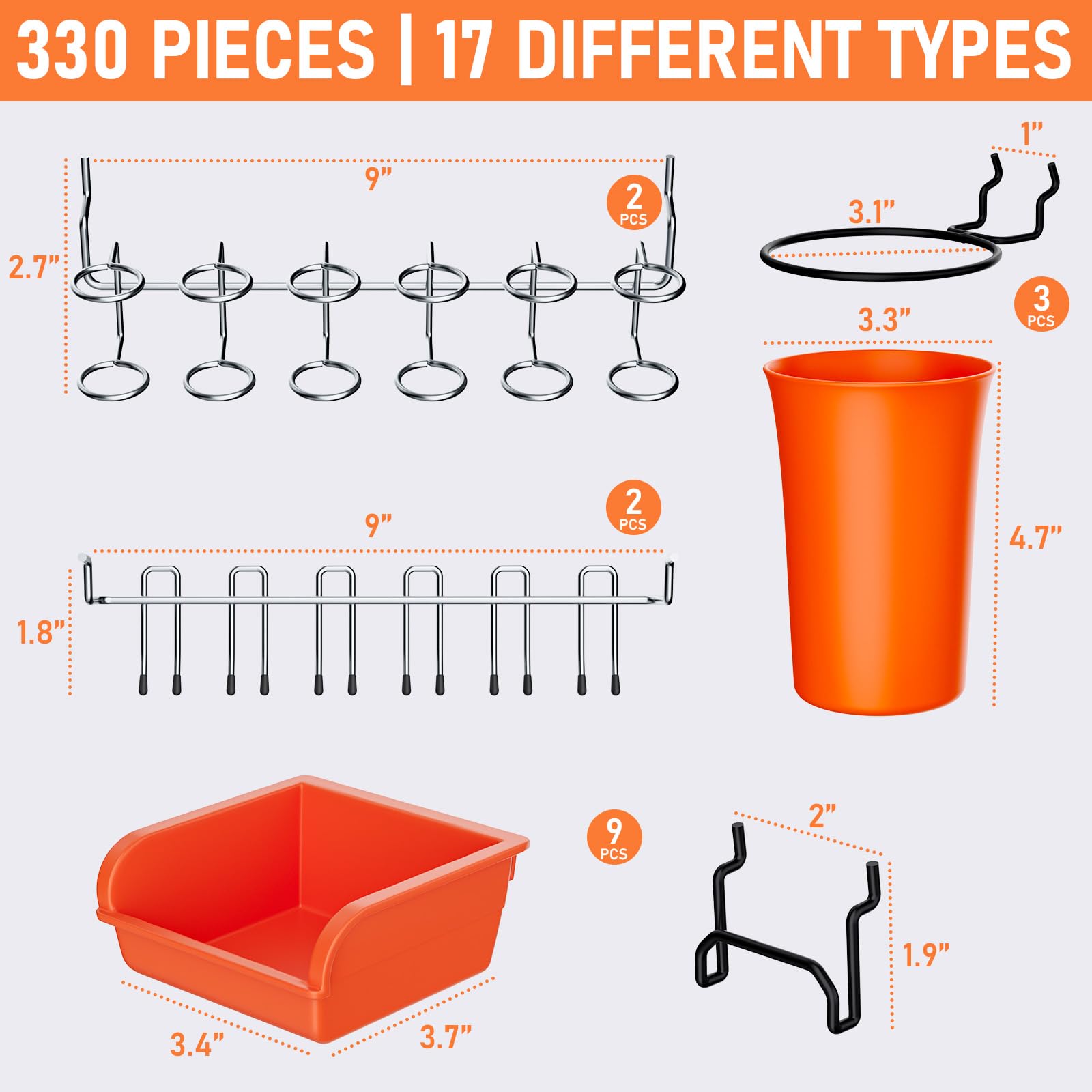 INCLY chrome-plated-pegboard-hangers ensure durable organization on any pegboard