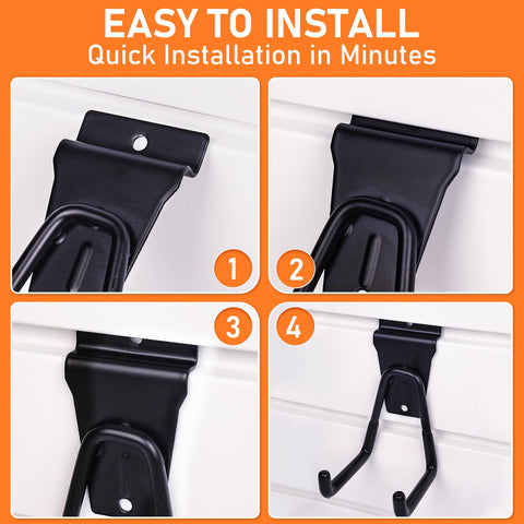 Includes diverse hook sizes for tools, cords, and hardware.