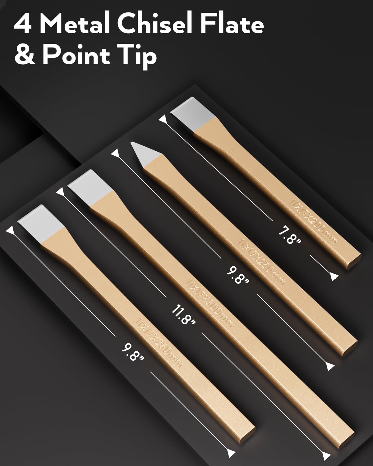 INCLY 7-8 inch flat chisel for precise stone work during rock hounding.