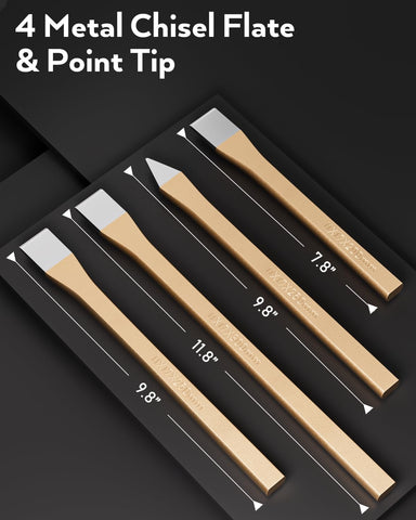 INCLY 7-8 inch flat chisel for precise stone work during rock hounding.