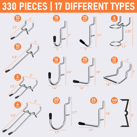 INCLY hardened-steel-hooks provide strong, rust-resistant tool hanging