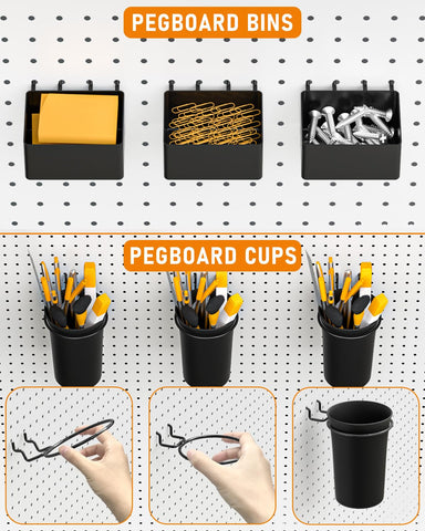 INCLY paper towel holder attached to pegboard for cleanups