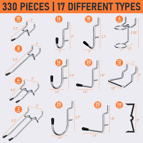 INCLY angled hooks offer stable support for irregular tool shapes