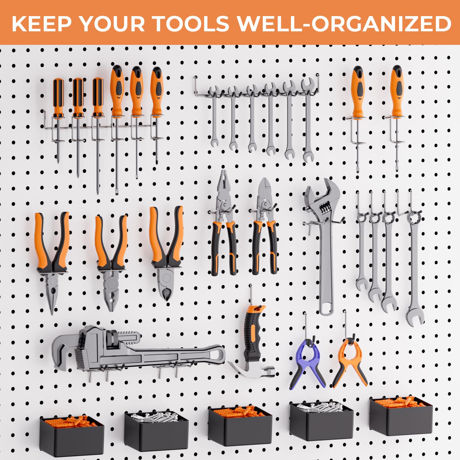 INCLY pegboard organizer kit offers a versatile storage solution for garage and workshop