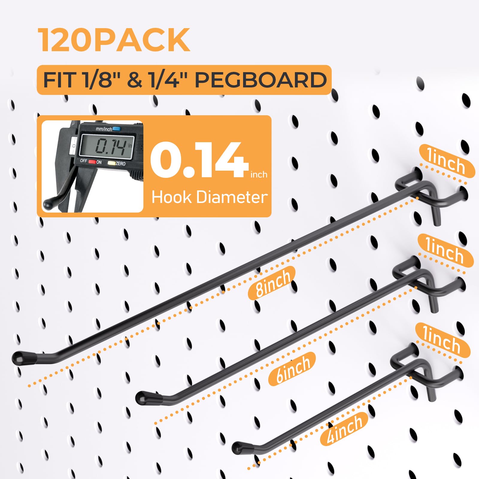 INCLY 4-inch pegboard hook securely hangs lightweight tools on pegboard