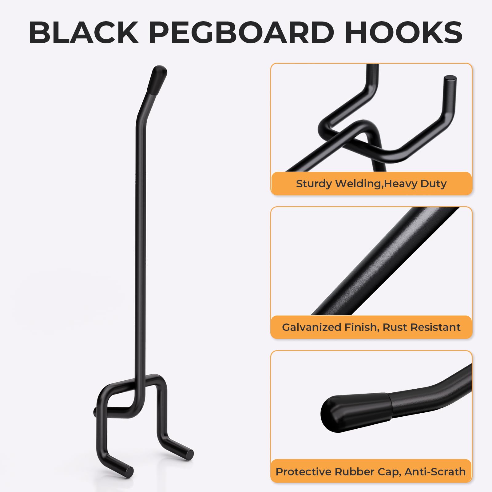 INCLY 8-inch pegboard hook maximizes storage for larger tools and accessories